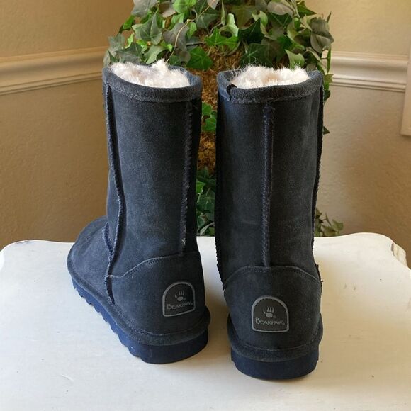BearPaw Elle Short Blue Suede Pull On Women’s Boots Size 6 - Picture 10 of 14